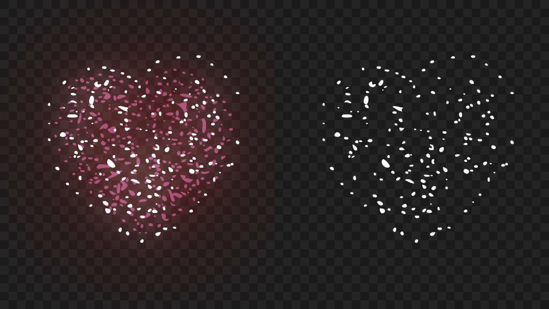 Heart Fireworks Multi Color on Alpha