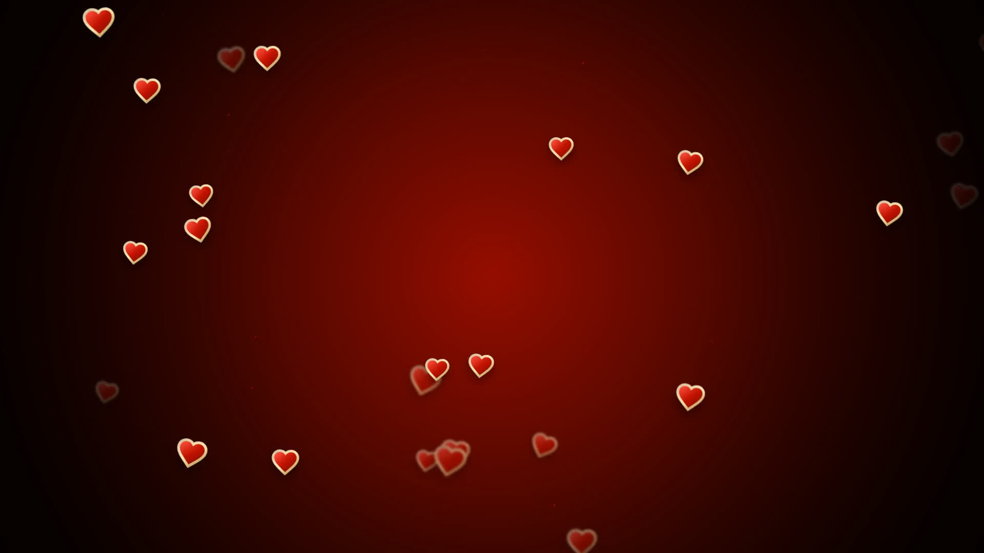 Heart Particles Floating on Romantic Background