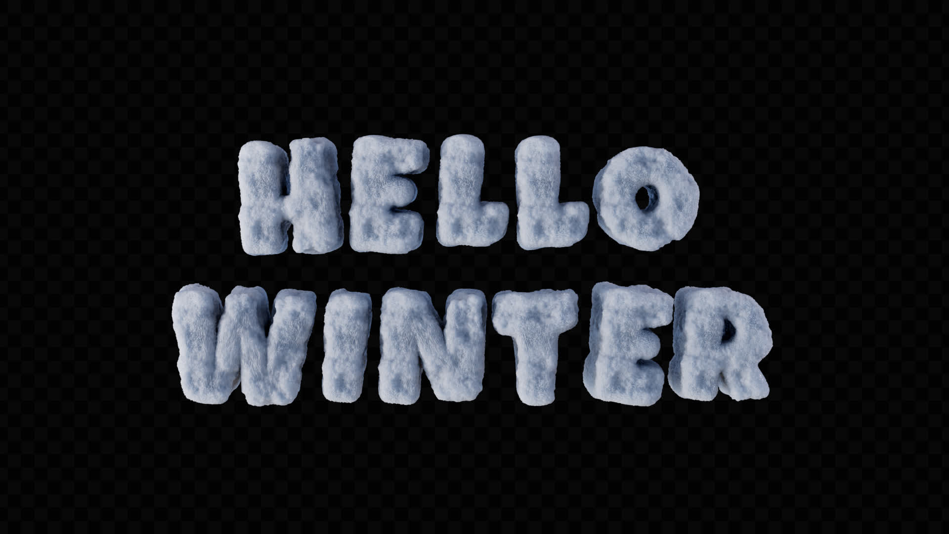 Hello Winter 3D Snow Title On Alpha