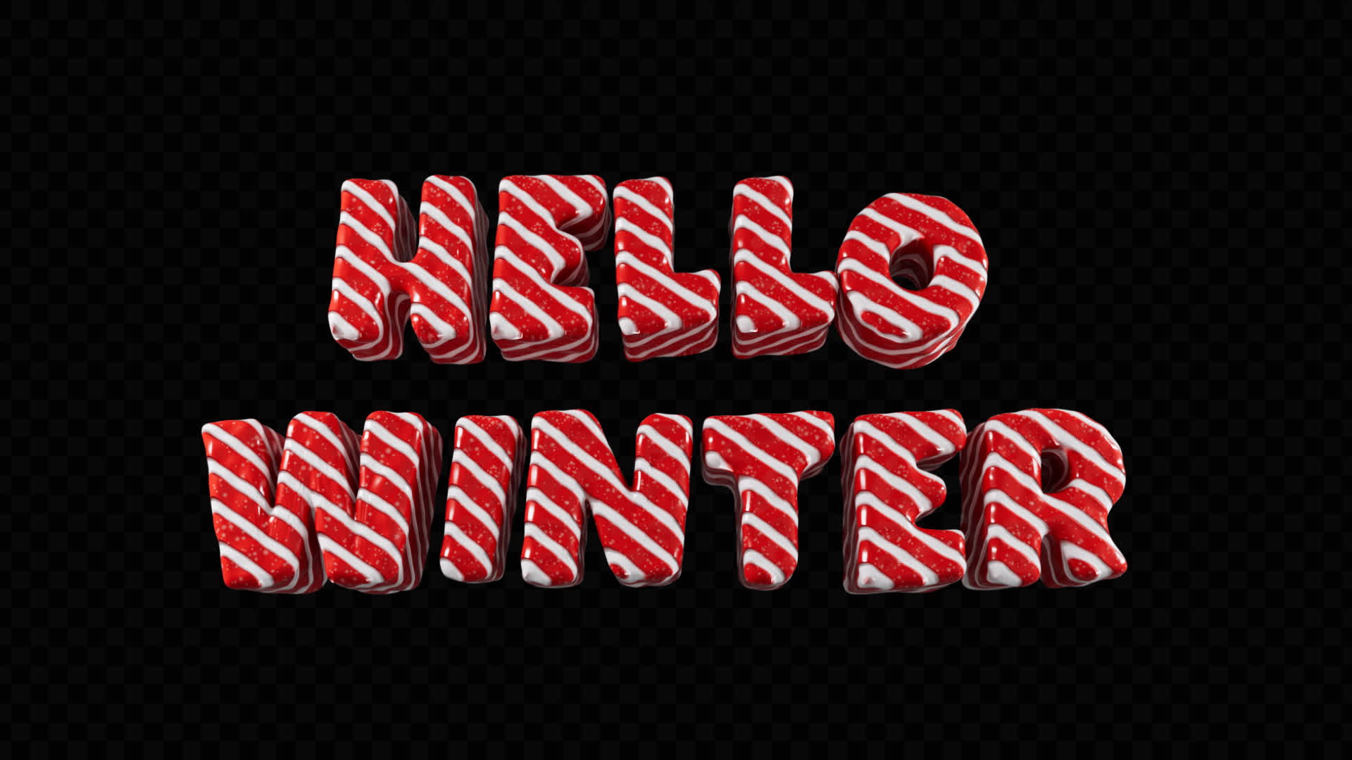Hello Winter Candy 3D Title on Alpha