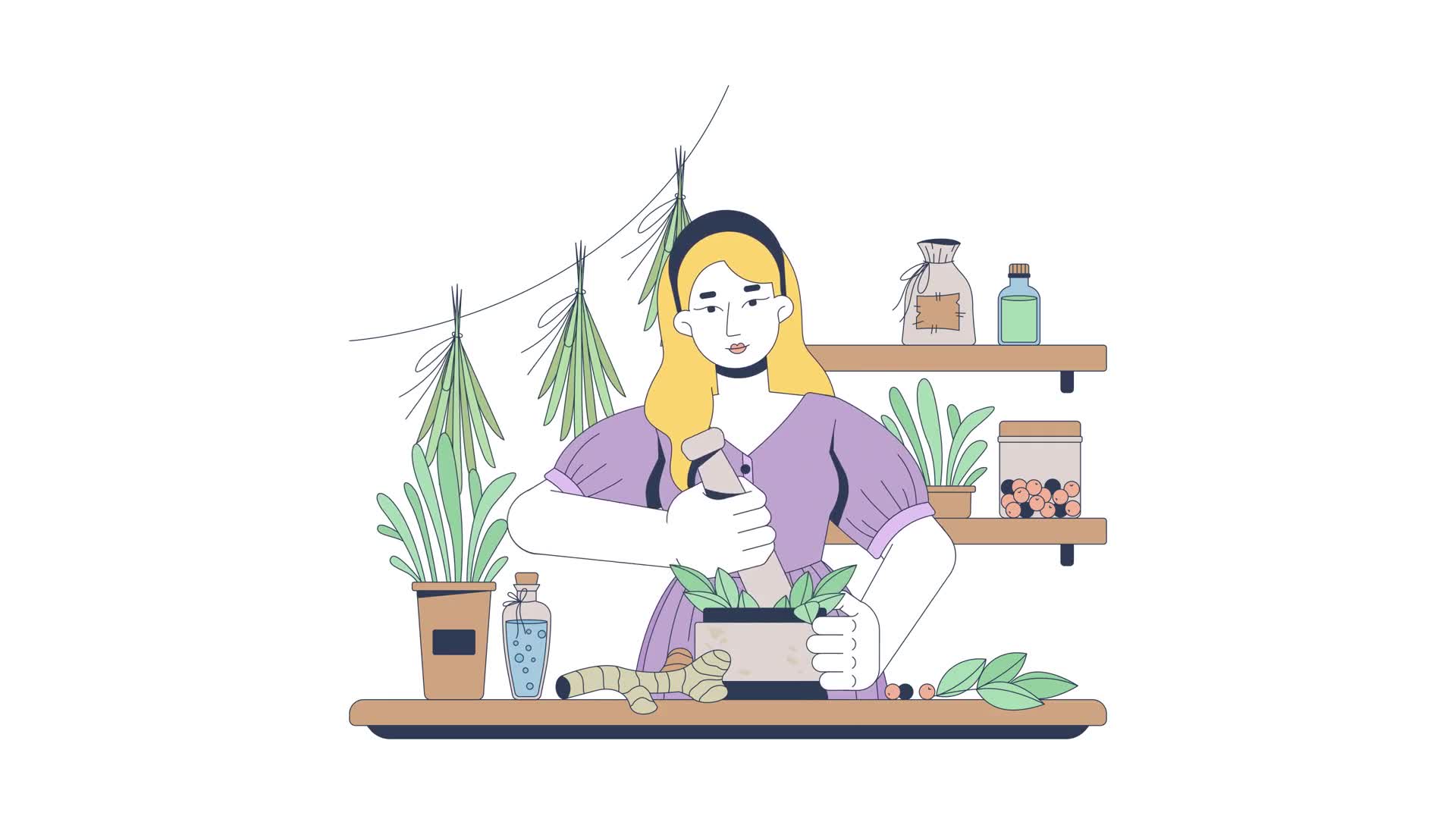 Herbalist Preparing Natural Remedies