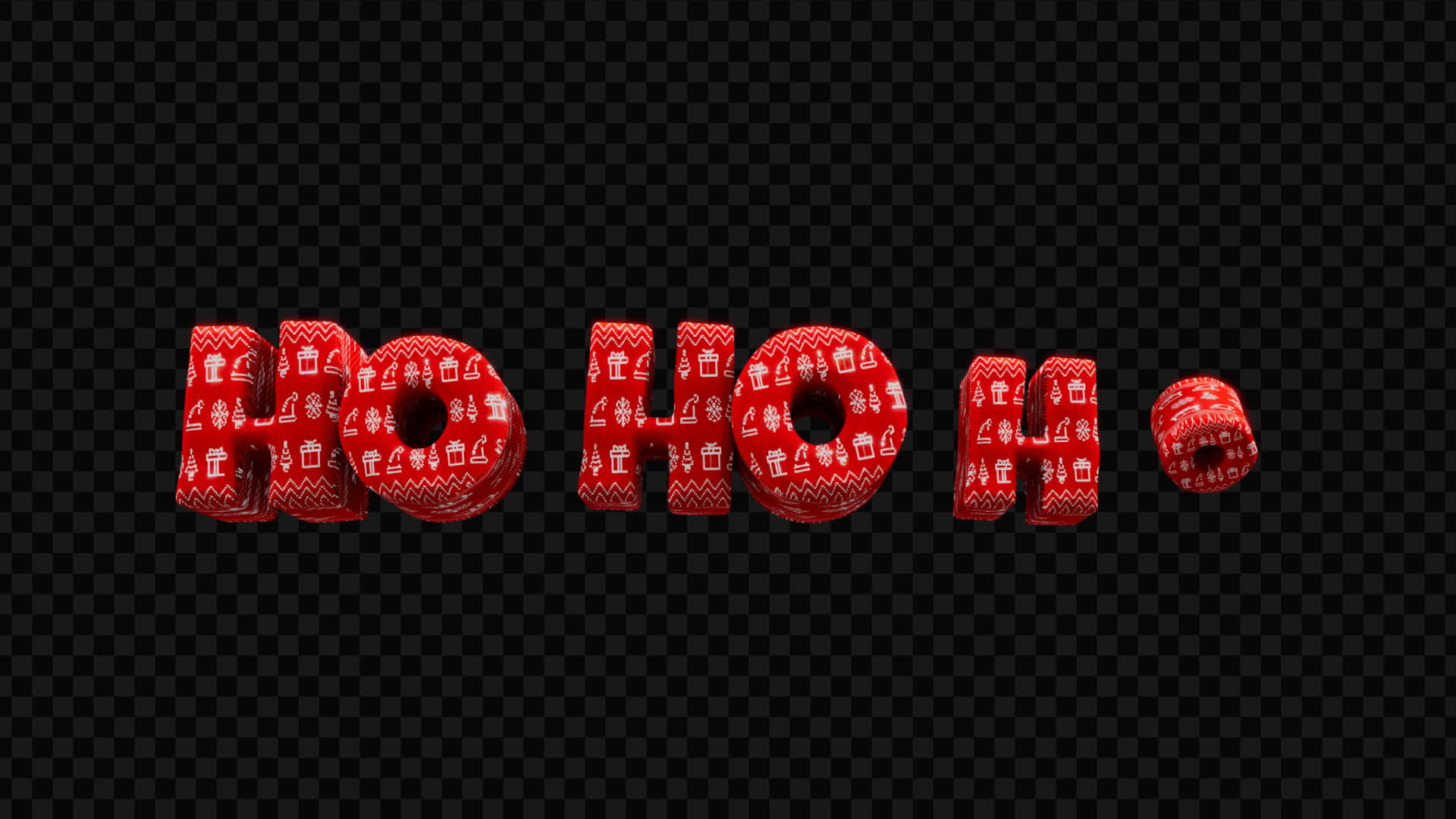 HoHo Christmas 3D Title on Alpha