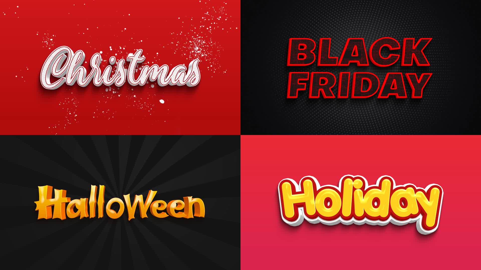 Holiday Event Text Styles