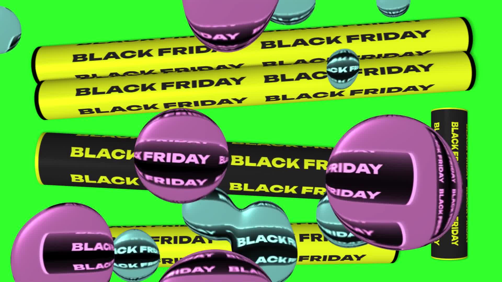 Hot Deal Black Friday Typography Loop On Green Screen