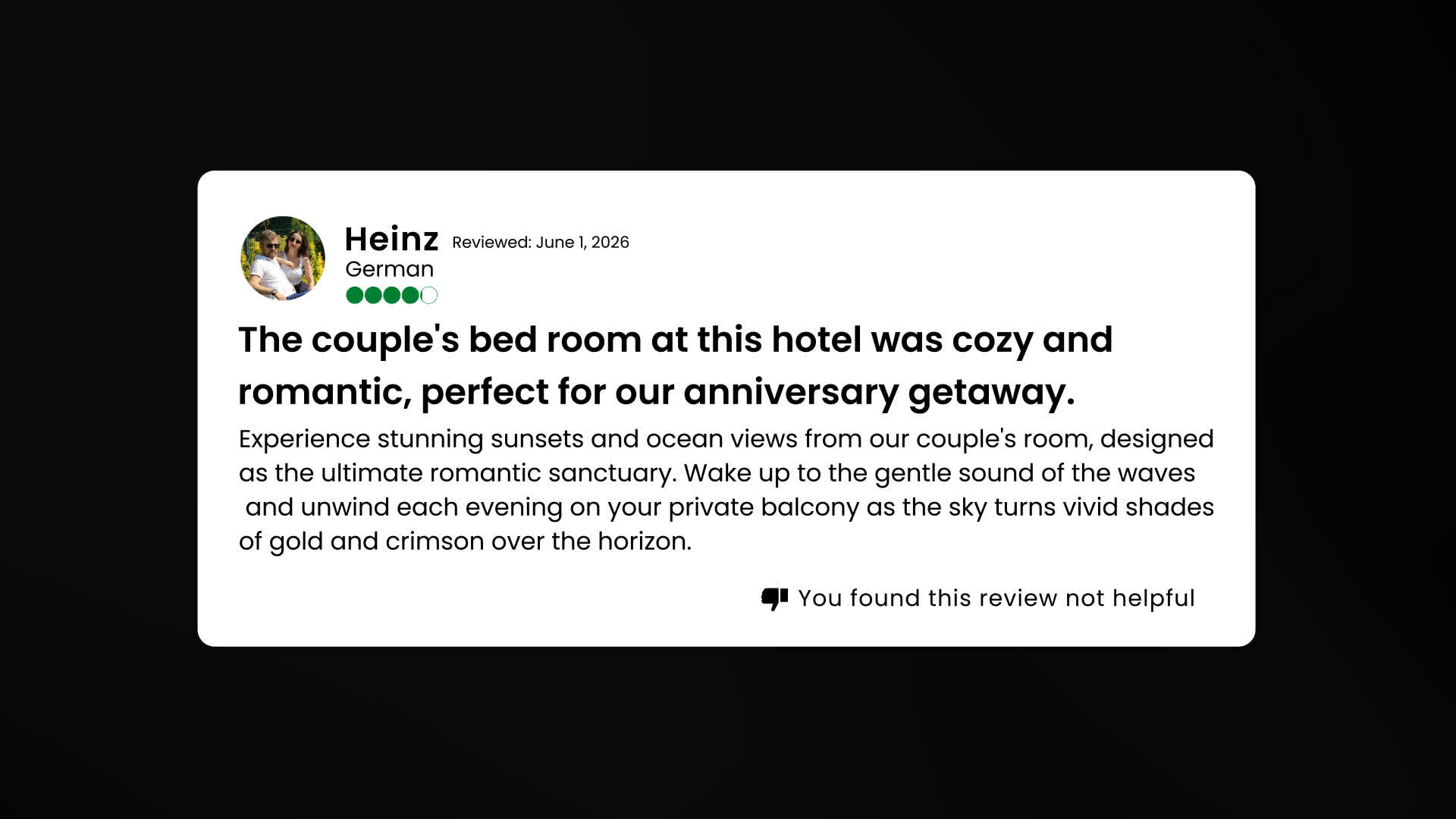 Hotel Guest Review Interface Animation