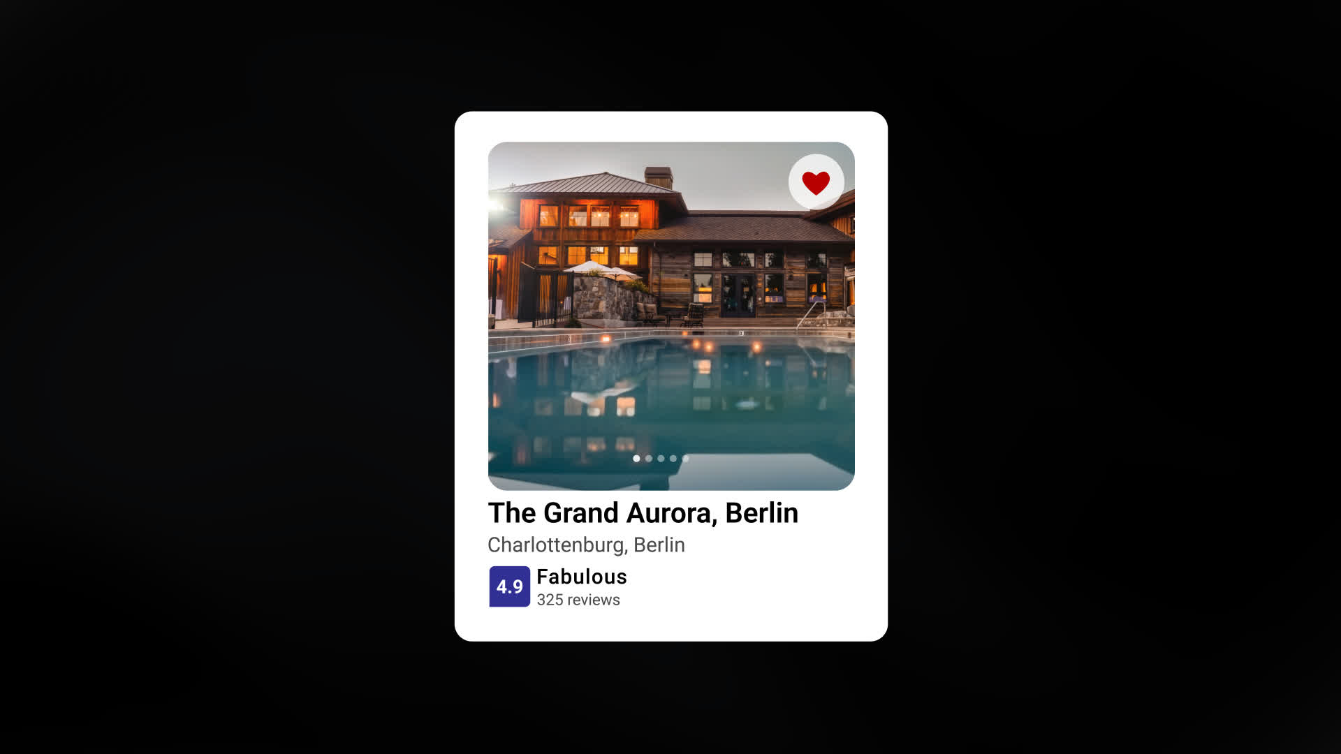 Hotel Recommendation Card Animation