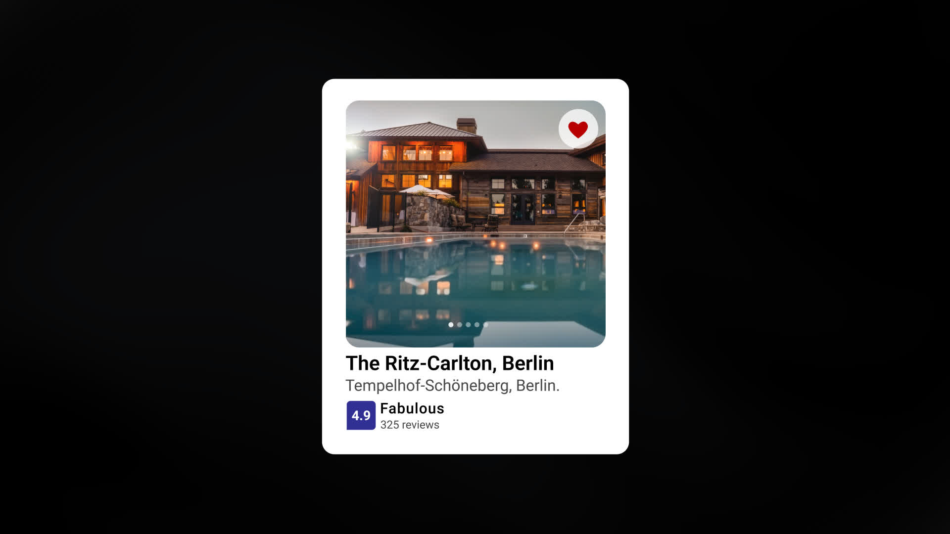 Hotel Recommendation Card Animation