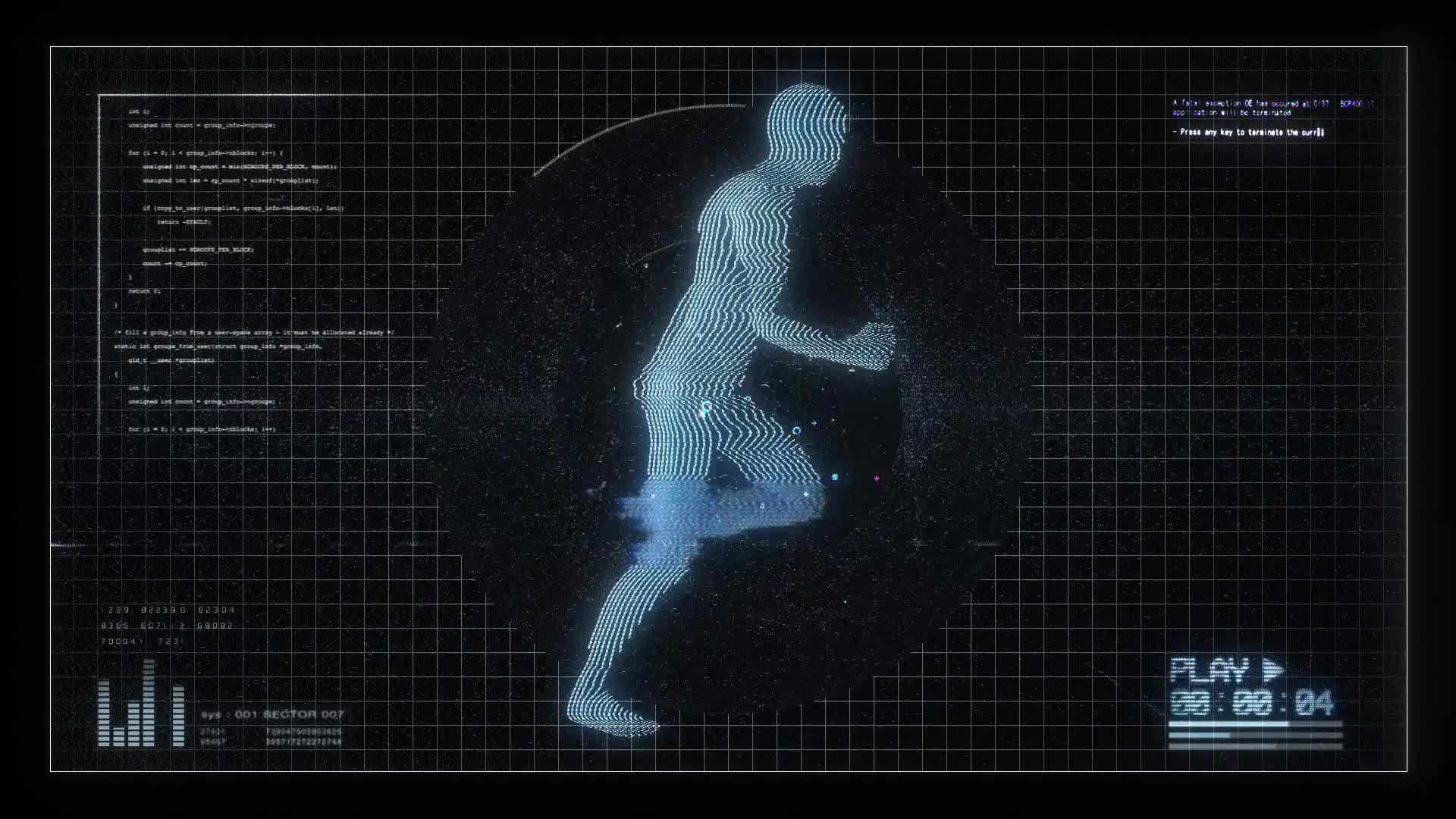 Human Figure Running Digital Screen