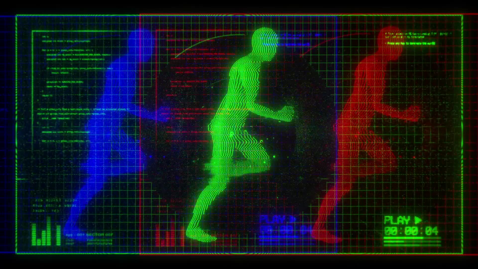 Human Figure Running RGB Digital Screen