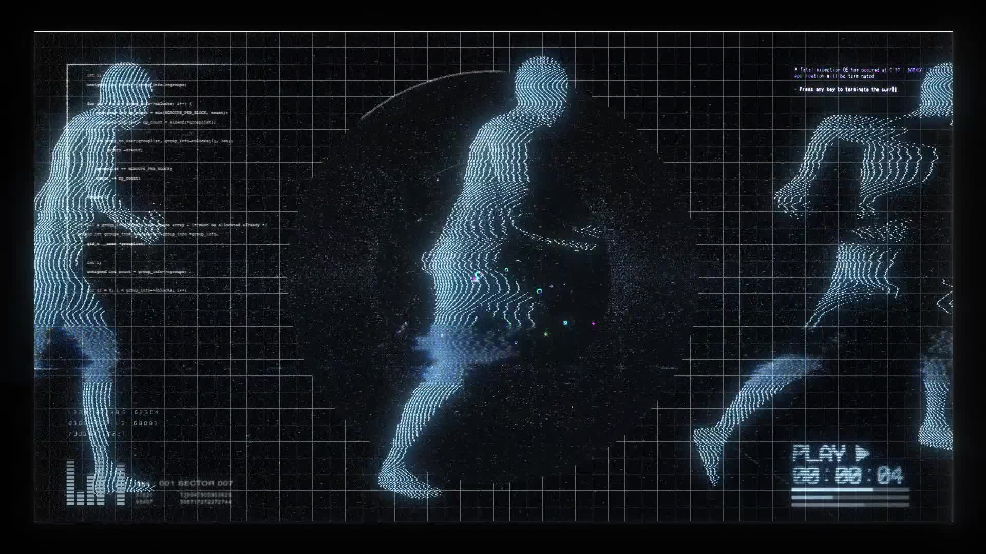 Human Figures Running Digital Screen