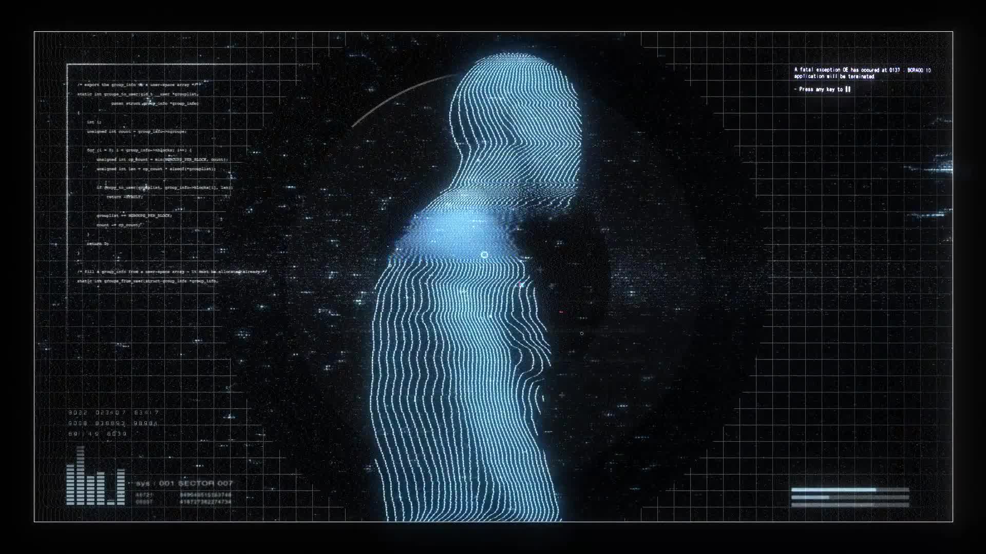 Humanoid Figure Digital Signal Screen