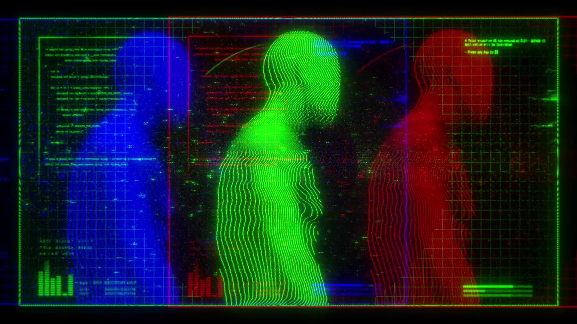Humanoid Figure RGB Digital Screen