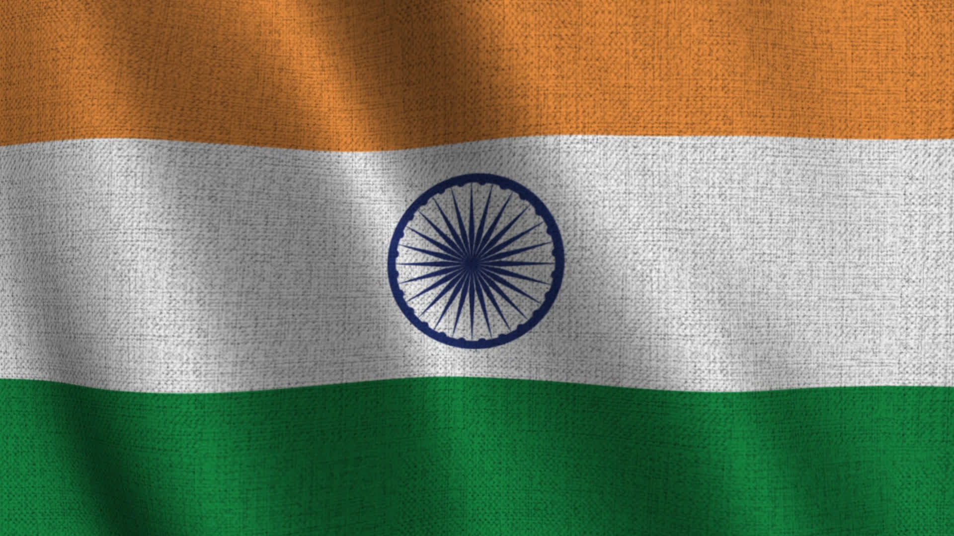 India Fabric Tricolor Flag Waving Background