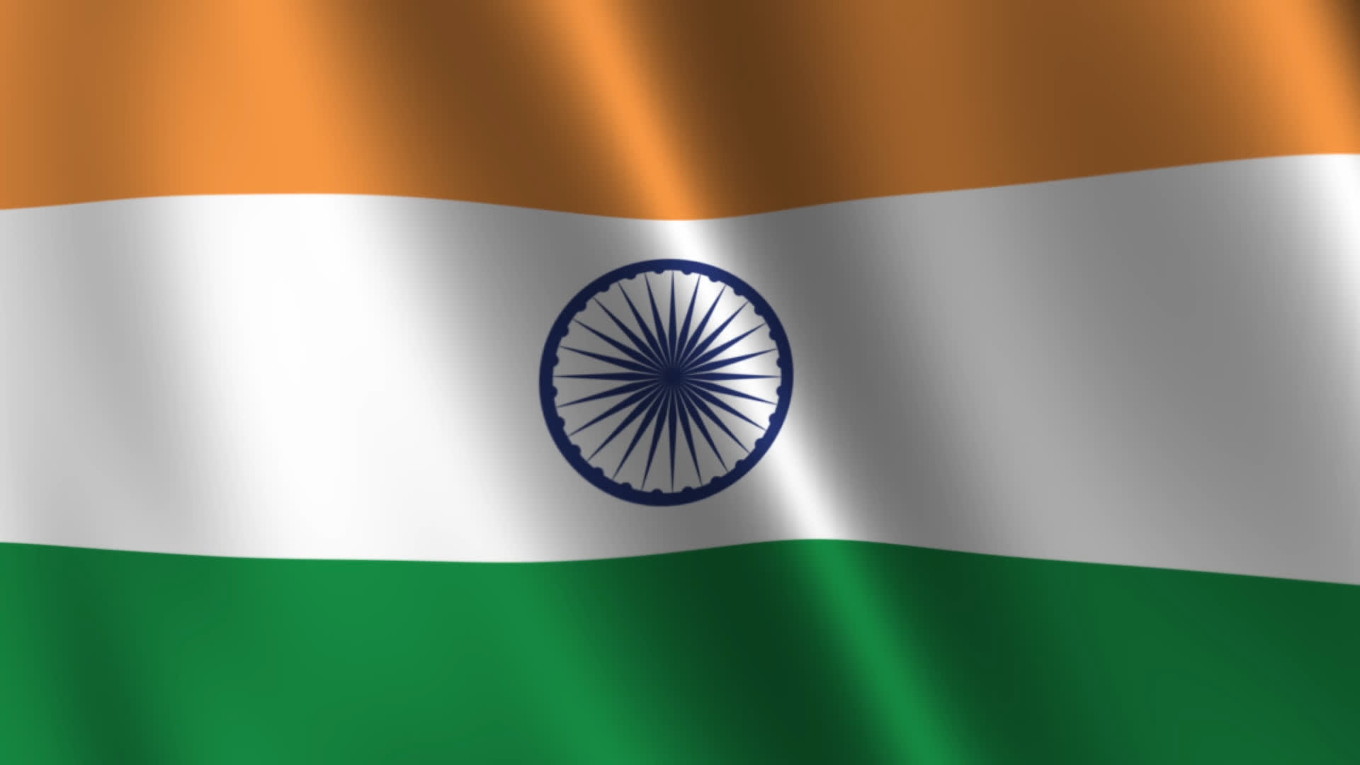 India Tricolor Flag Waving Full Screen