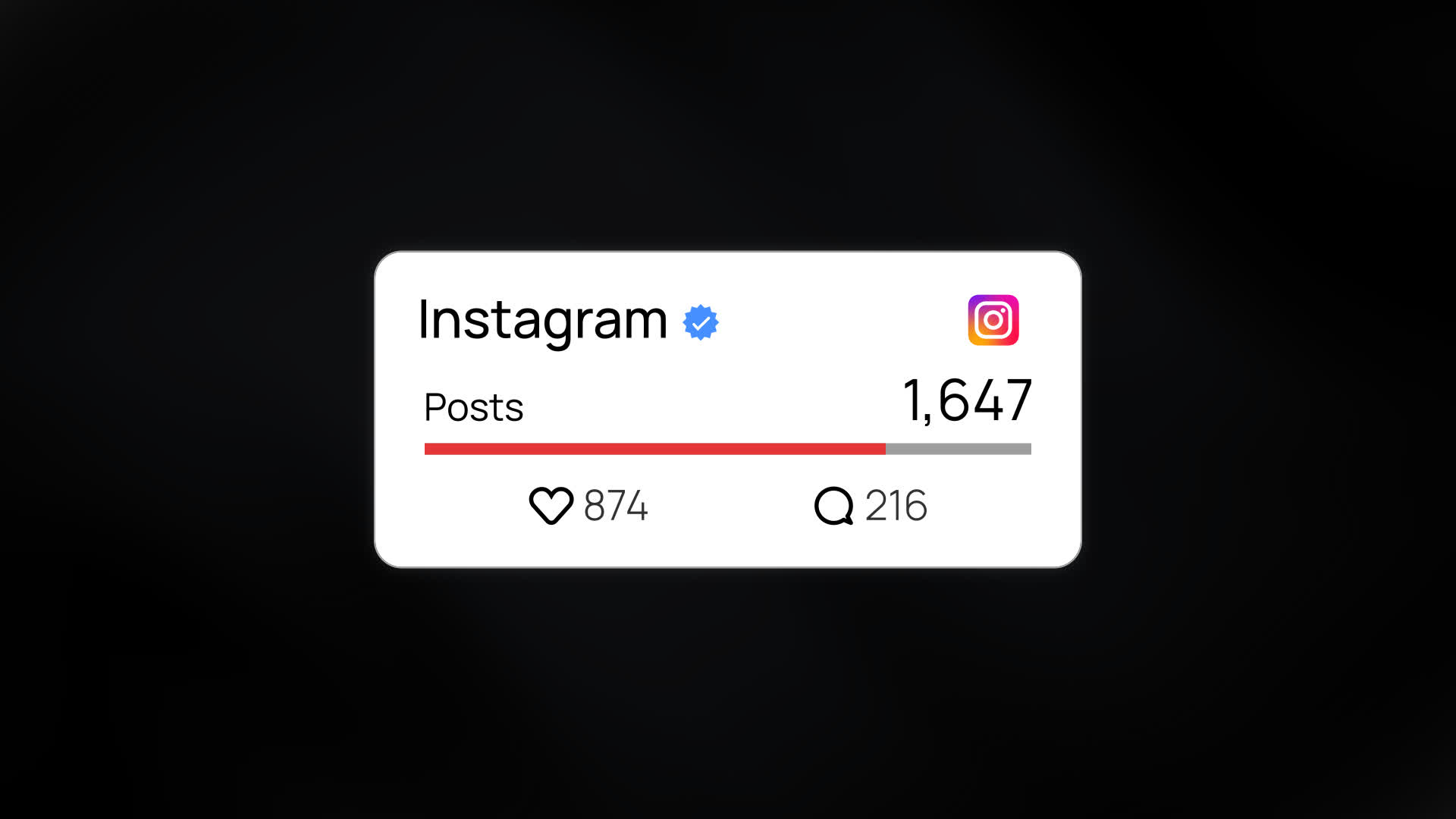 Instagram Counter Card With Like Comment