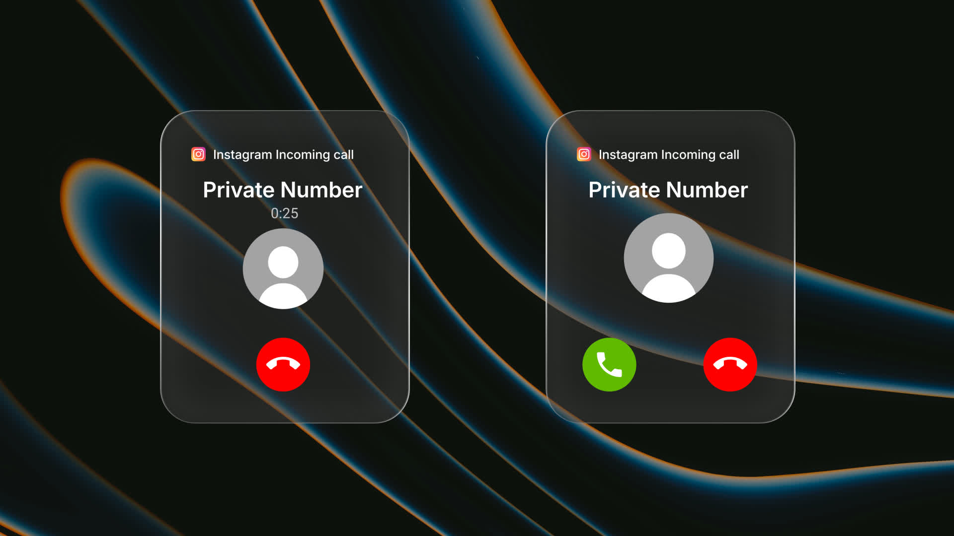 Instagram Incoming Call Accept UI Glass Screen