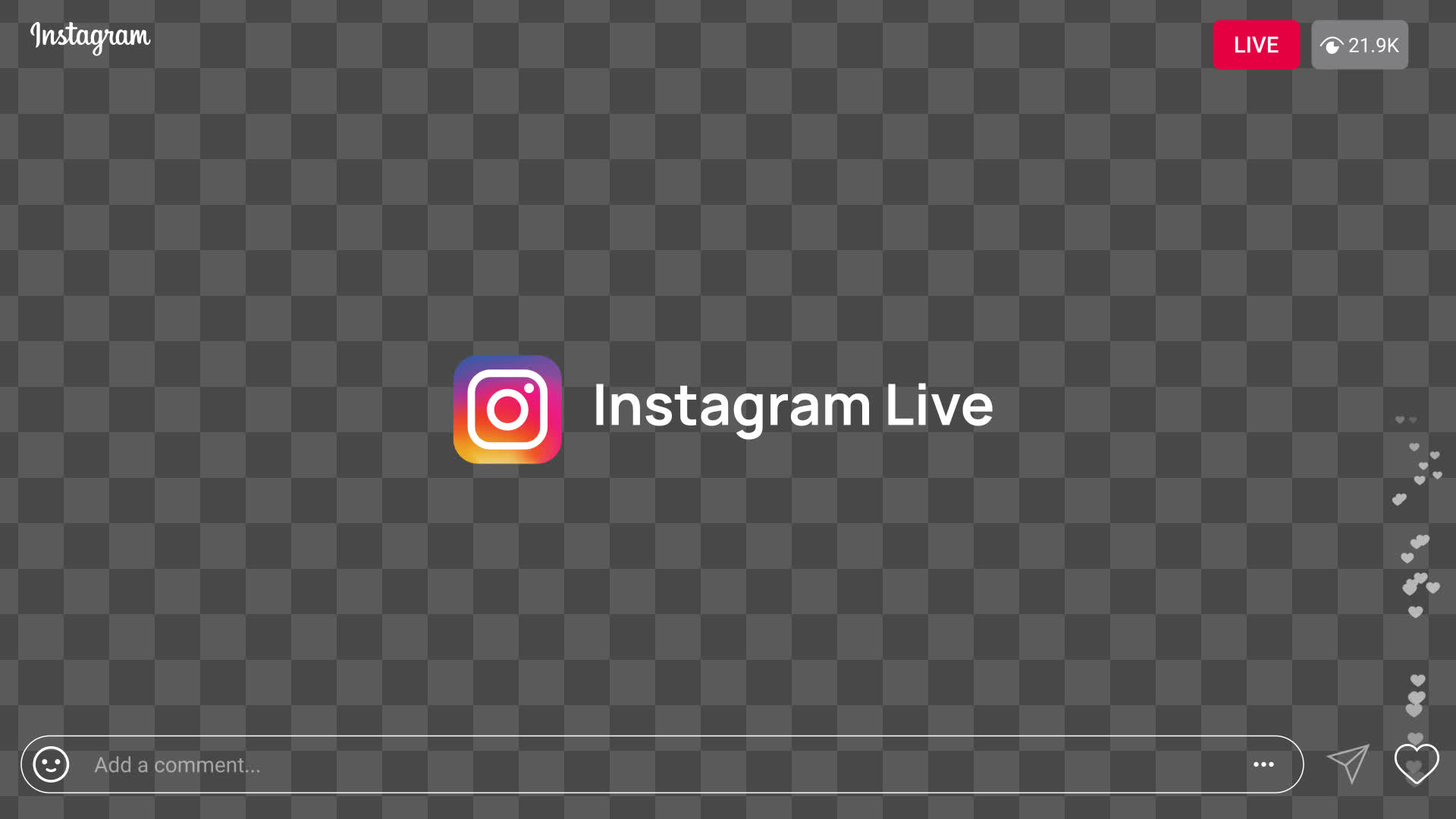 IG Live Bottom Emoji Heart Reactions Overlay