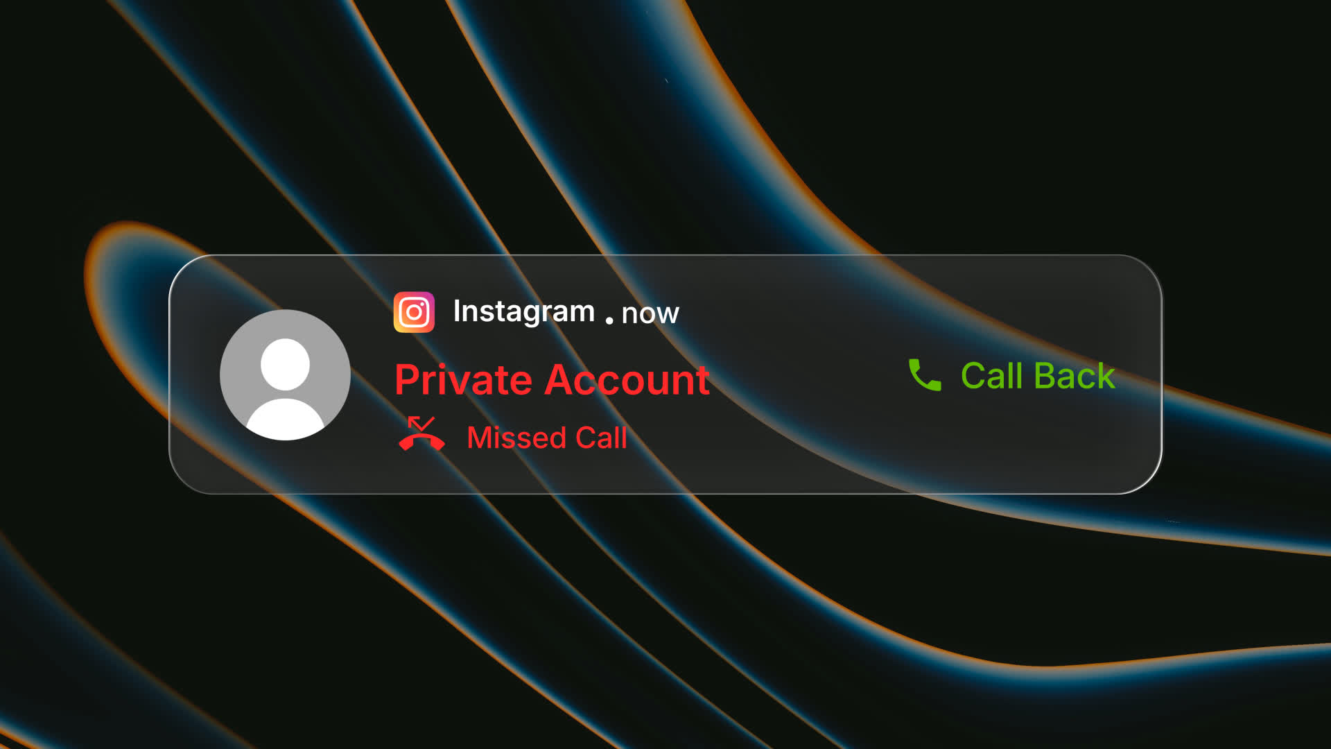 Instagram Missed Call Popup UI