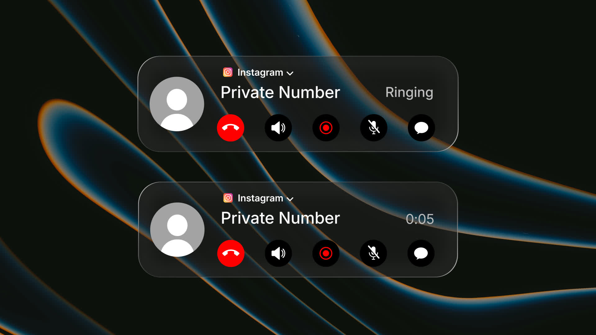 Instagram Outgoing Call Status Popup UI