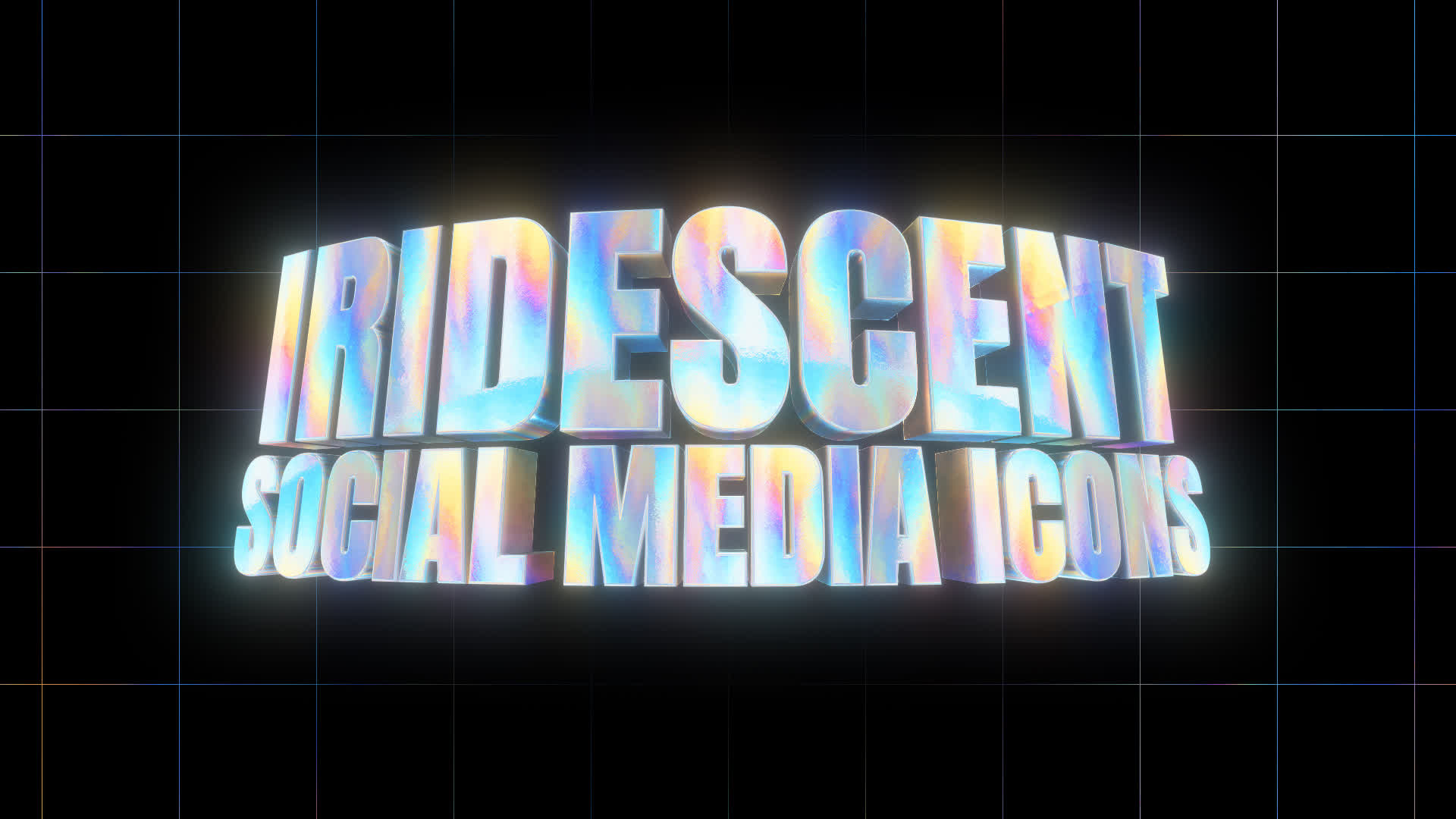 Iridescent Social Media Icons On Alpha