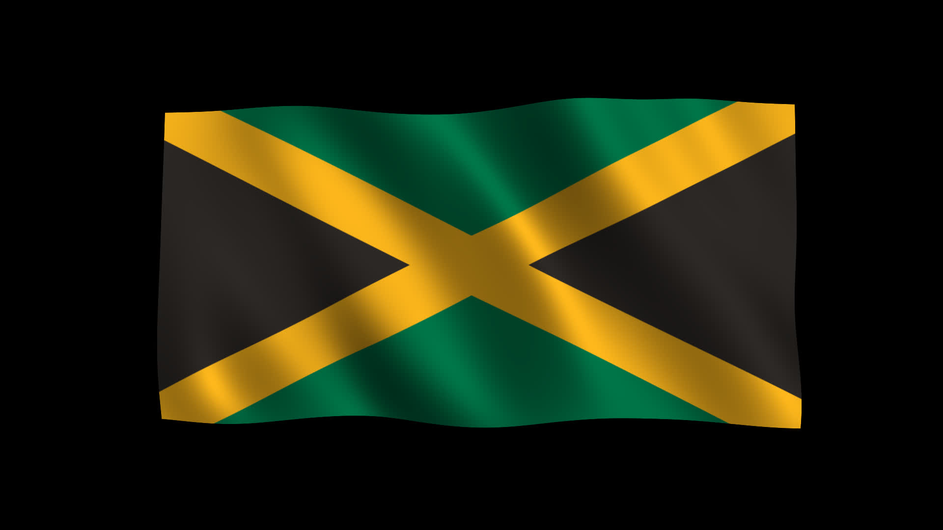 Jamaica Flag Waving Animation