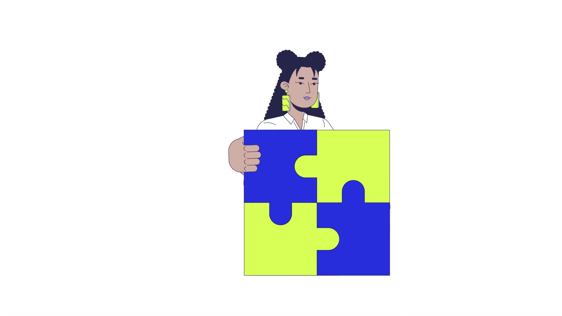 Jigsaw Problem Solving 2D Animation