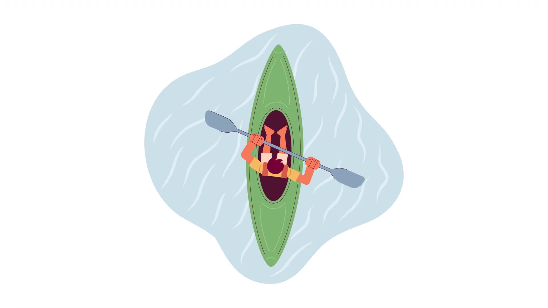 Kayaking Character On Alpha