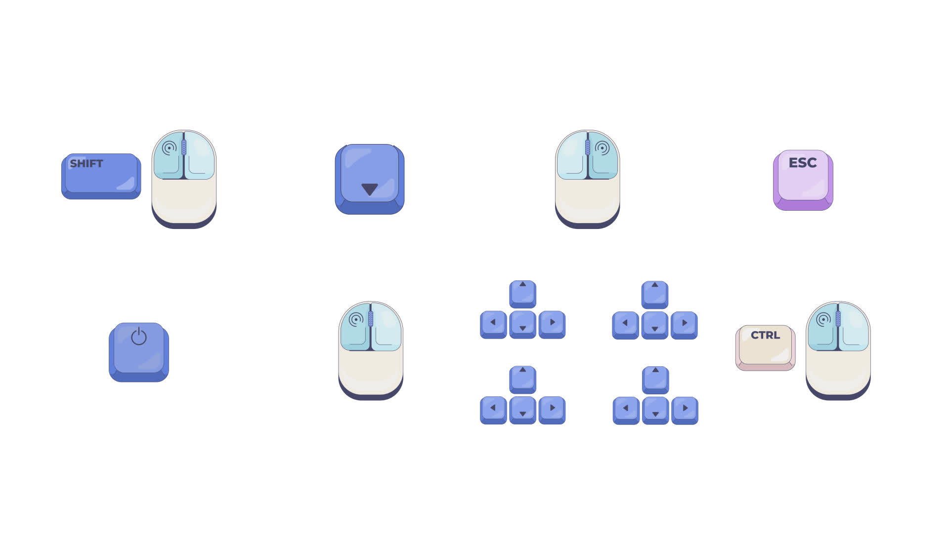 Keyboard And Mouse Controls Shortcut Keys Set