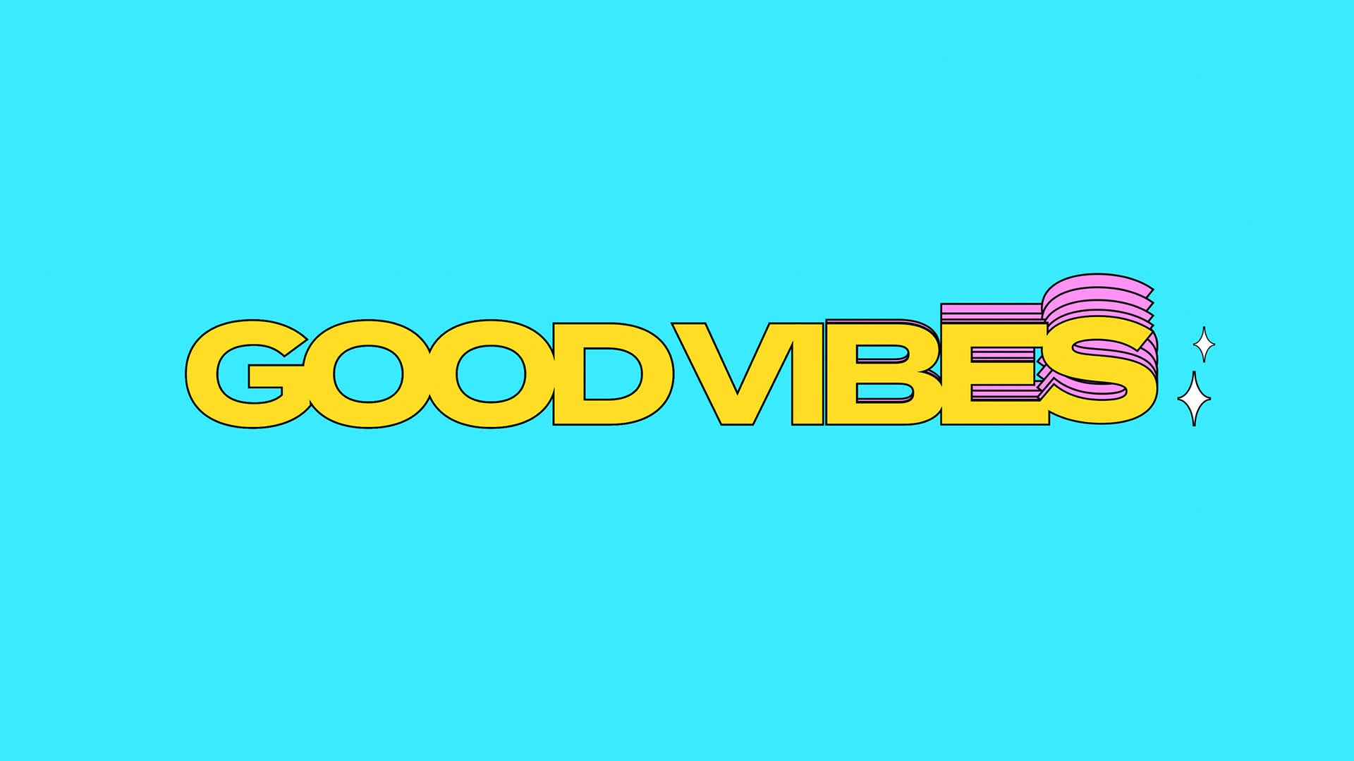 Kinetic Text Animated Wave Good Vibes
