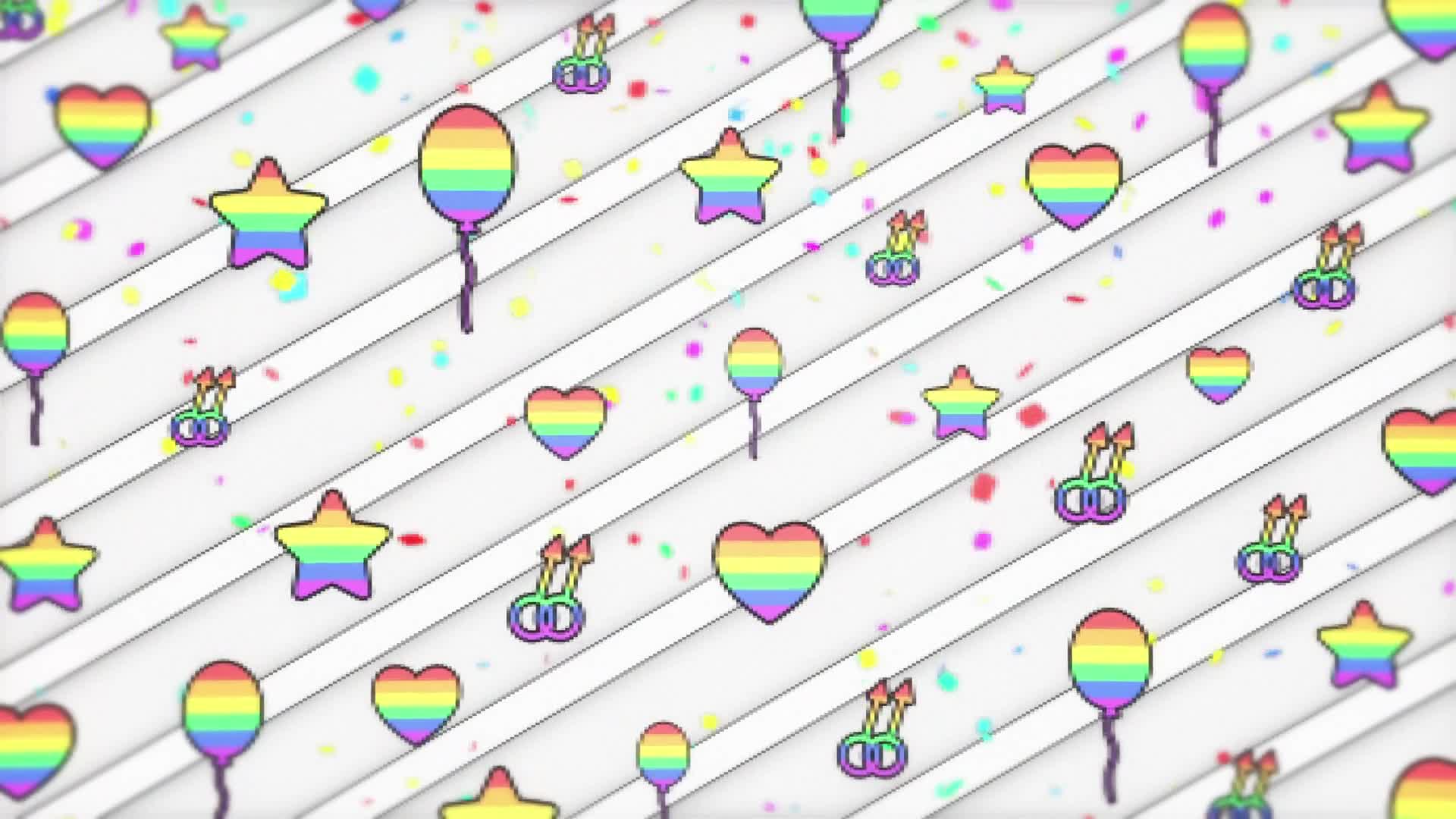 LGBTQ Pride White Background Loop