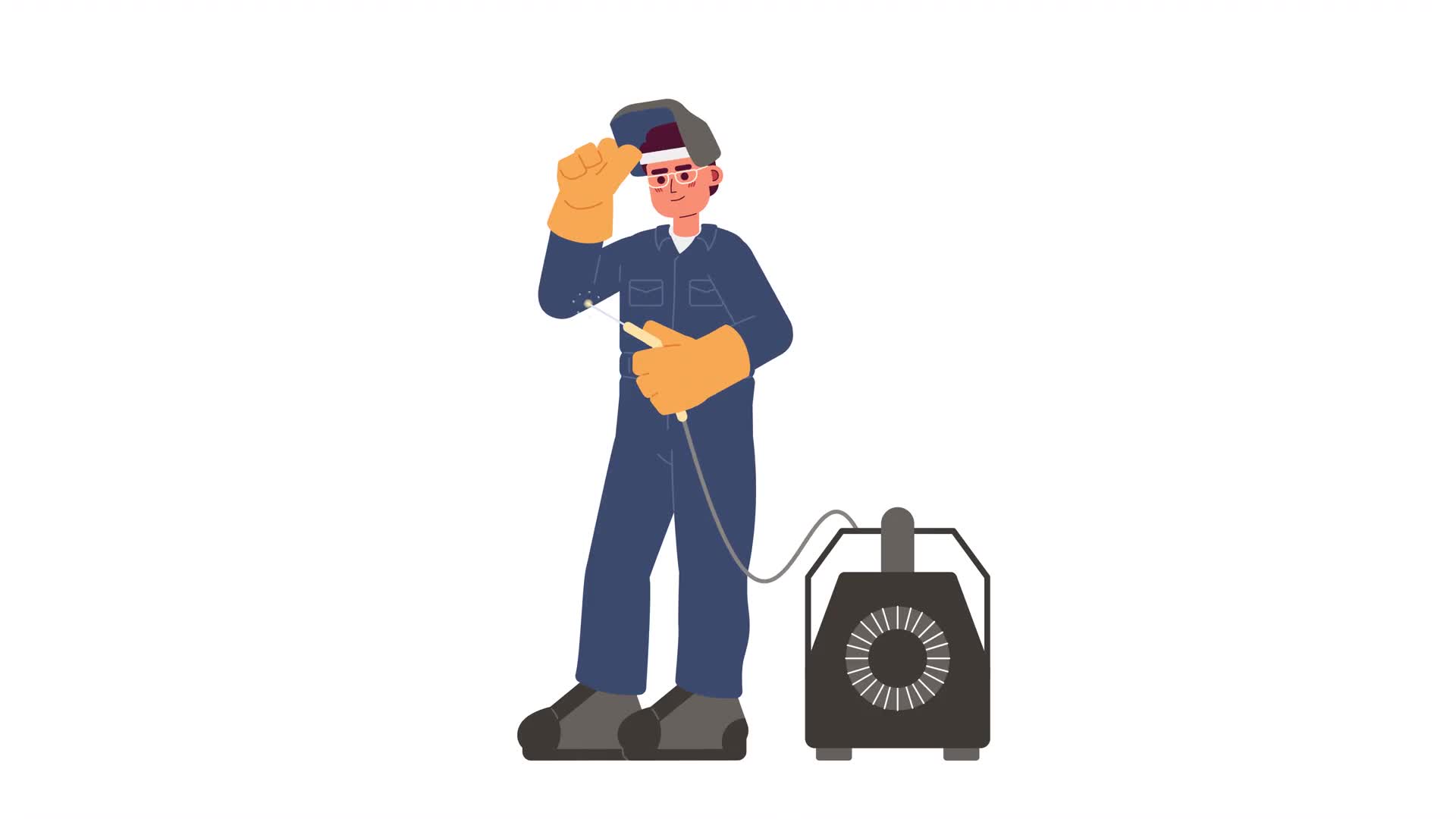 Labour Welder Cartoon Animation