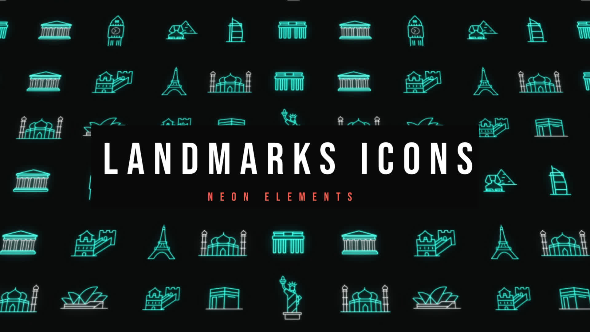 Landmarks Neon Icons
