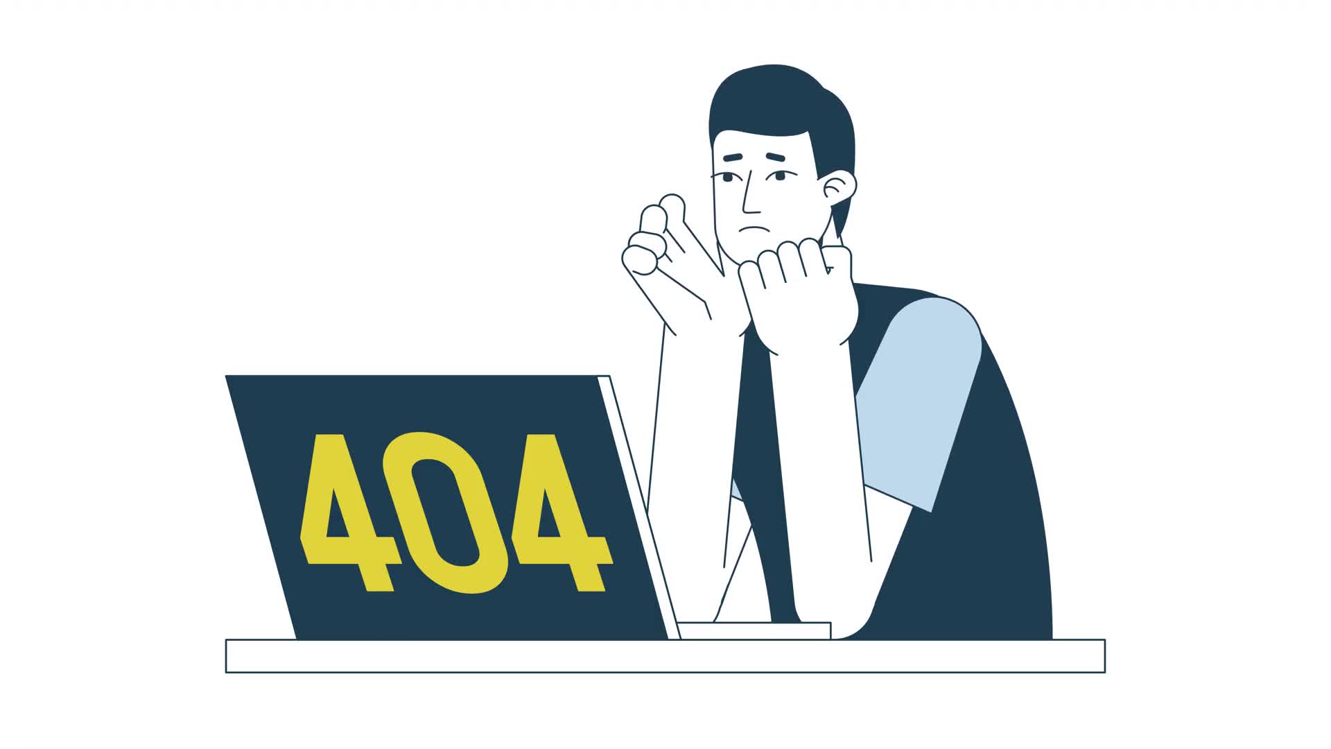 Laptop Frustration 404 Animation