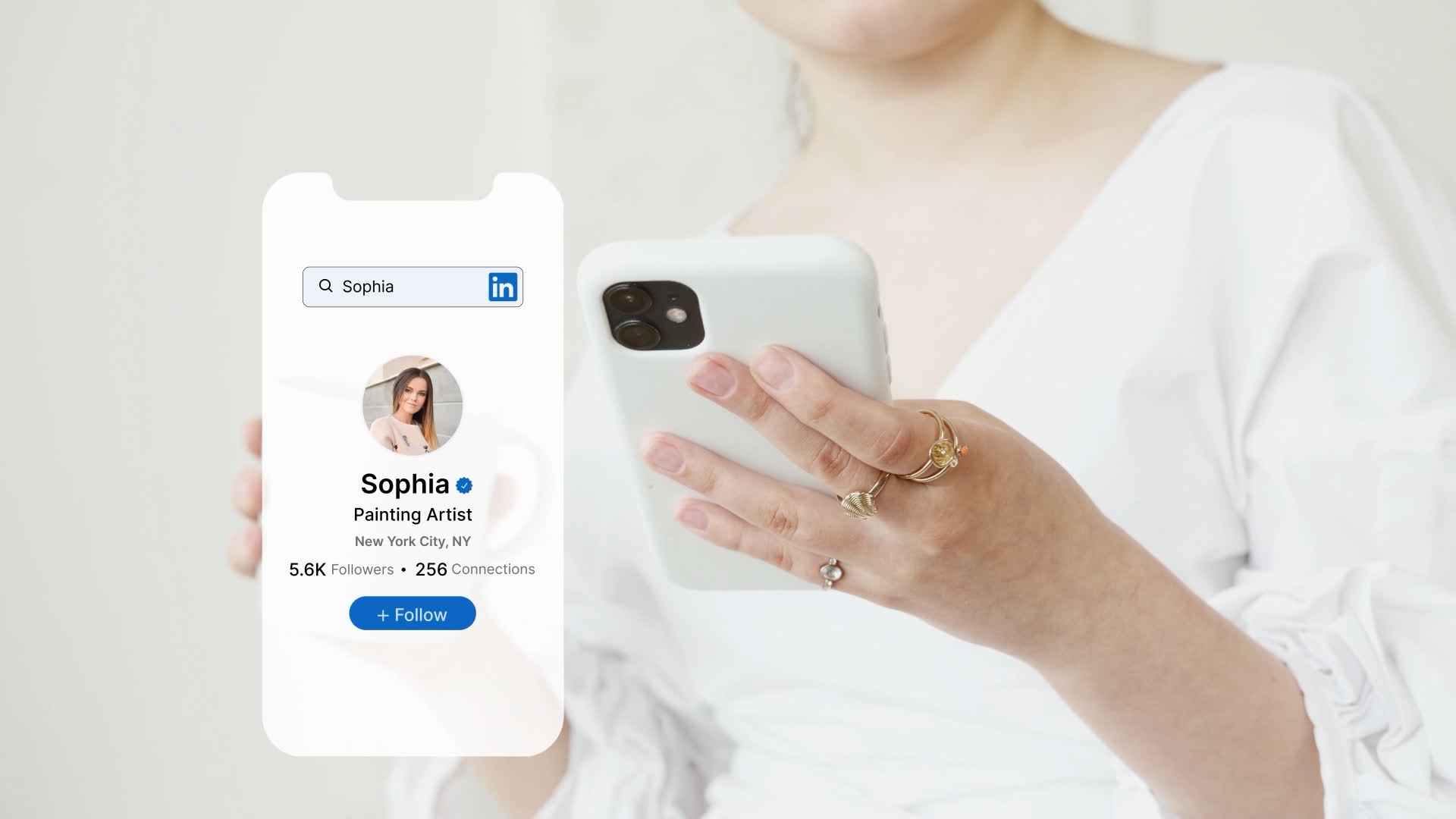 LinkedIn Search Bar With Profile Follow Following Screen