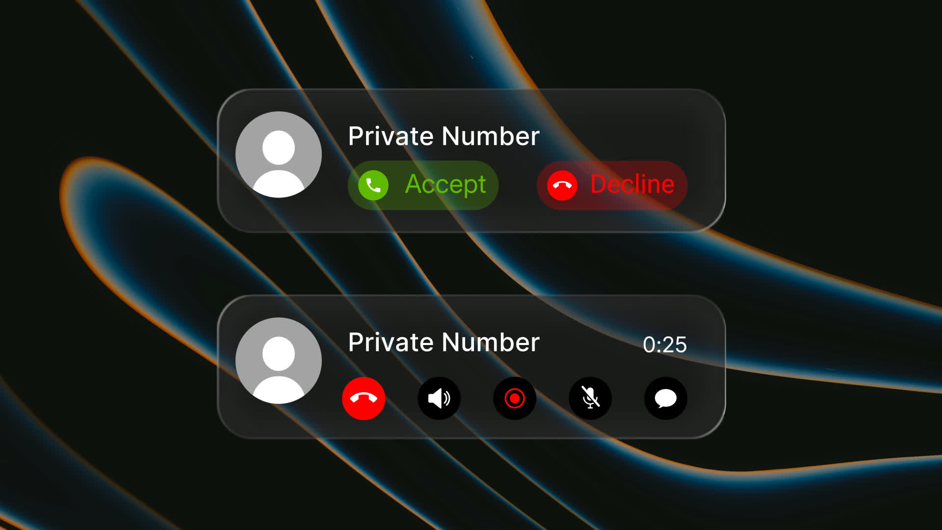 Liquid Glass Incoming Call Popup UI