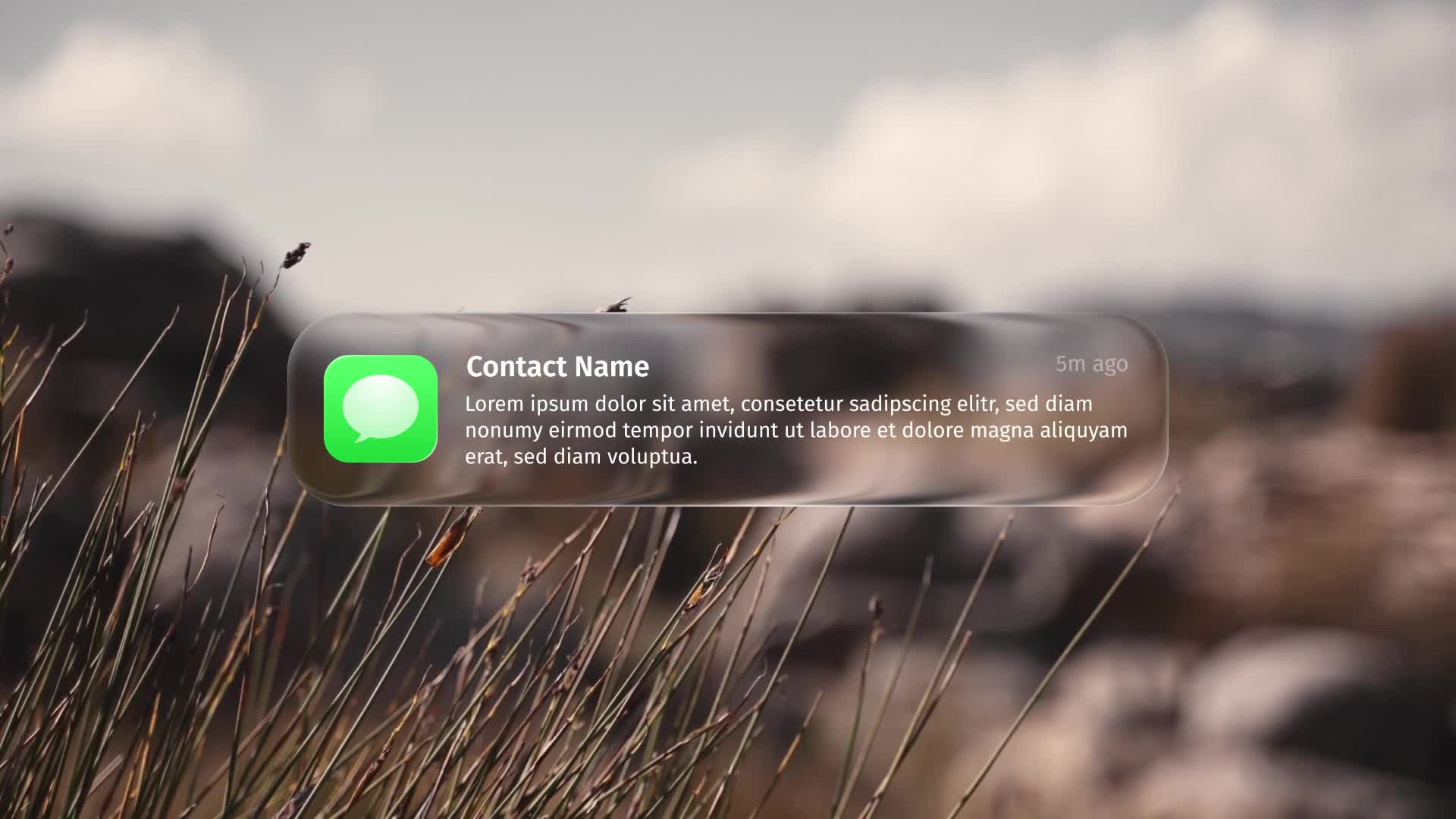 Liquid Glass Message Notification Overlay