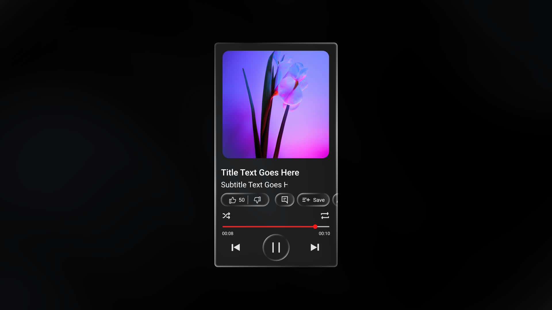 Liquid Glass Music Track Screen Animation