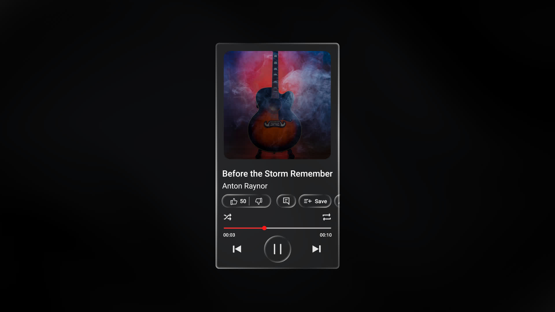 Liquid Glass Music Track Screen Animation