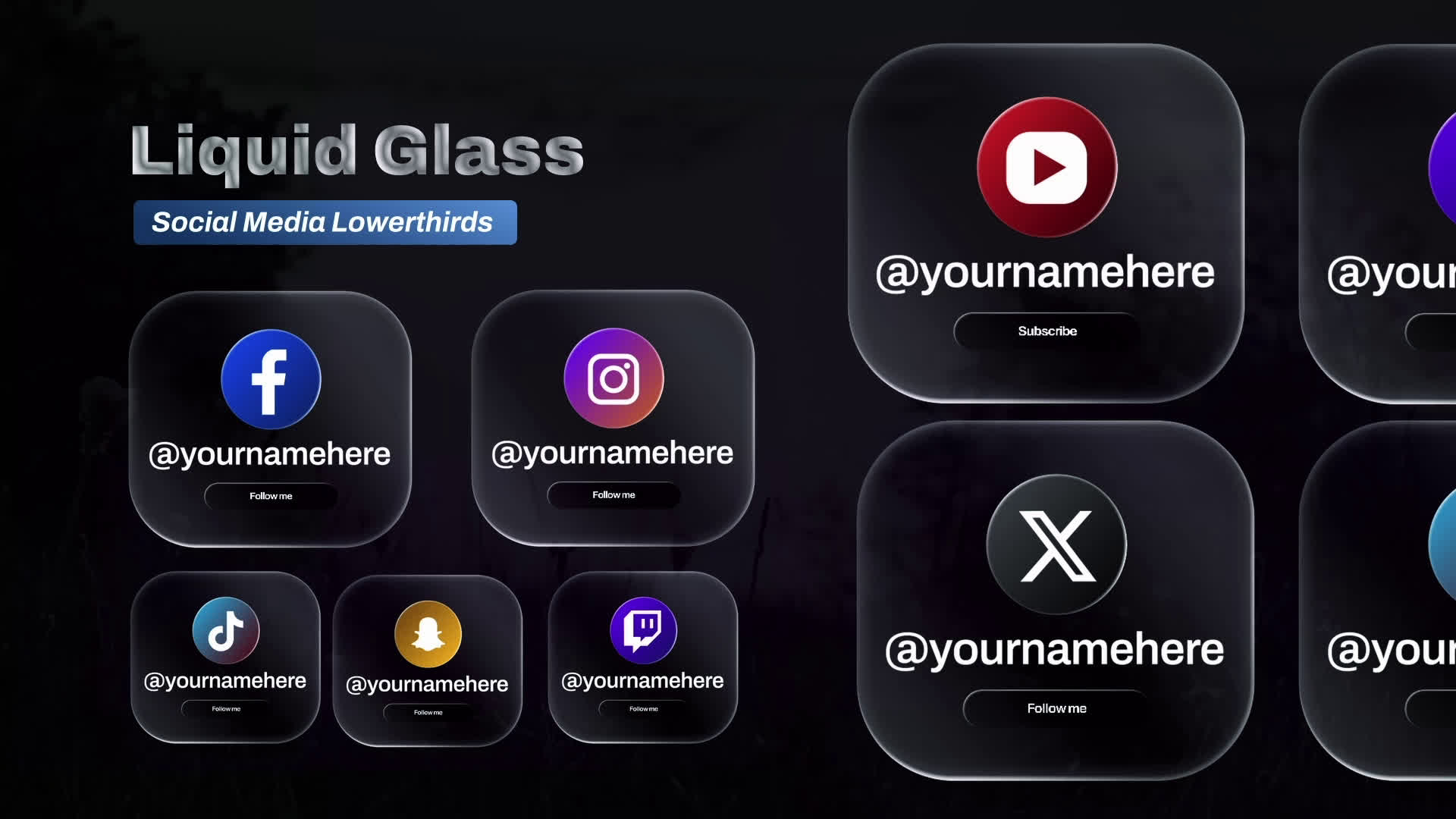Liquid Glass Social Media Lower Thirds