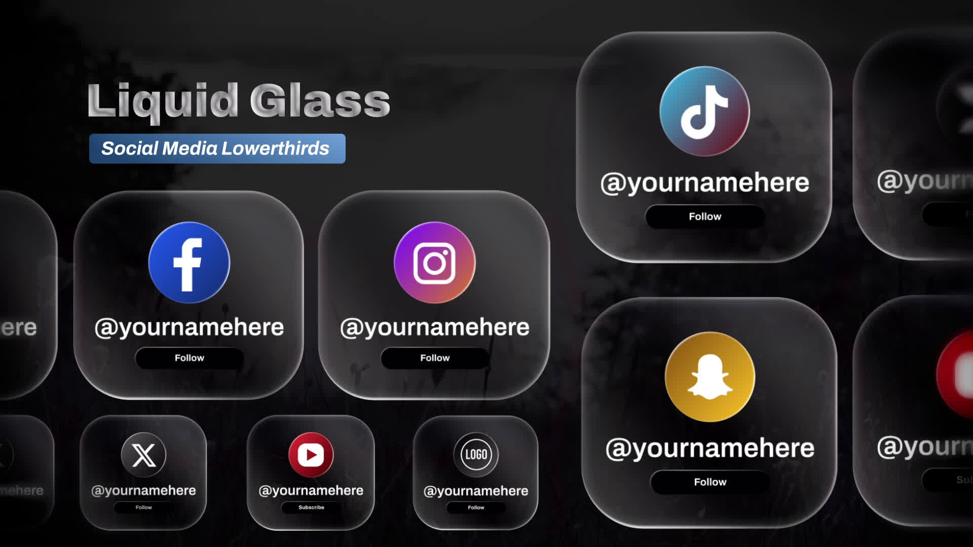 Liquid Glass Social Media Lowerthirds