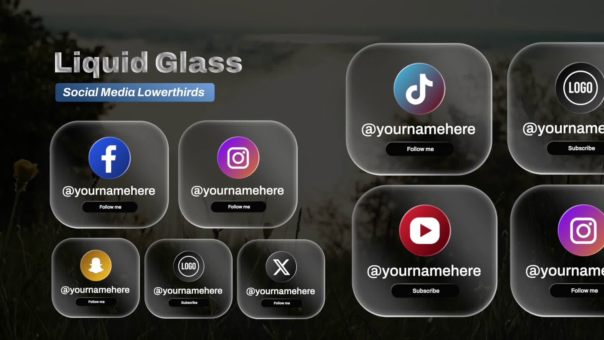 Liquid Glass Social Media Lowerthirds