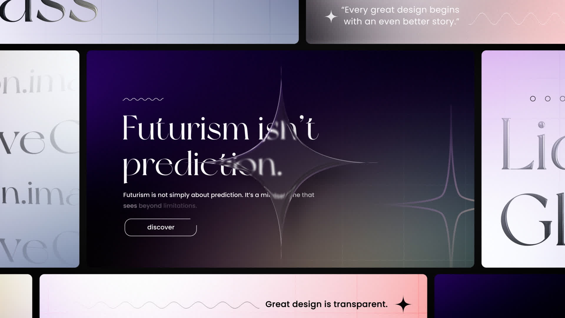 Liquid Glass Typography Posters