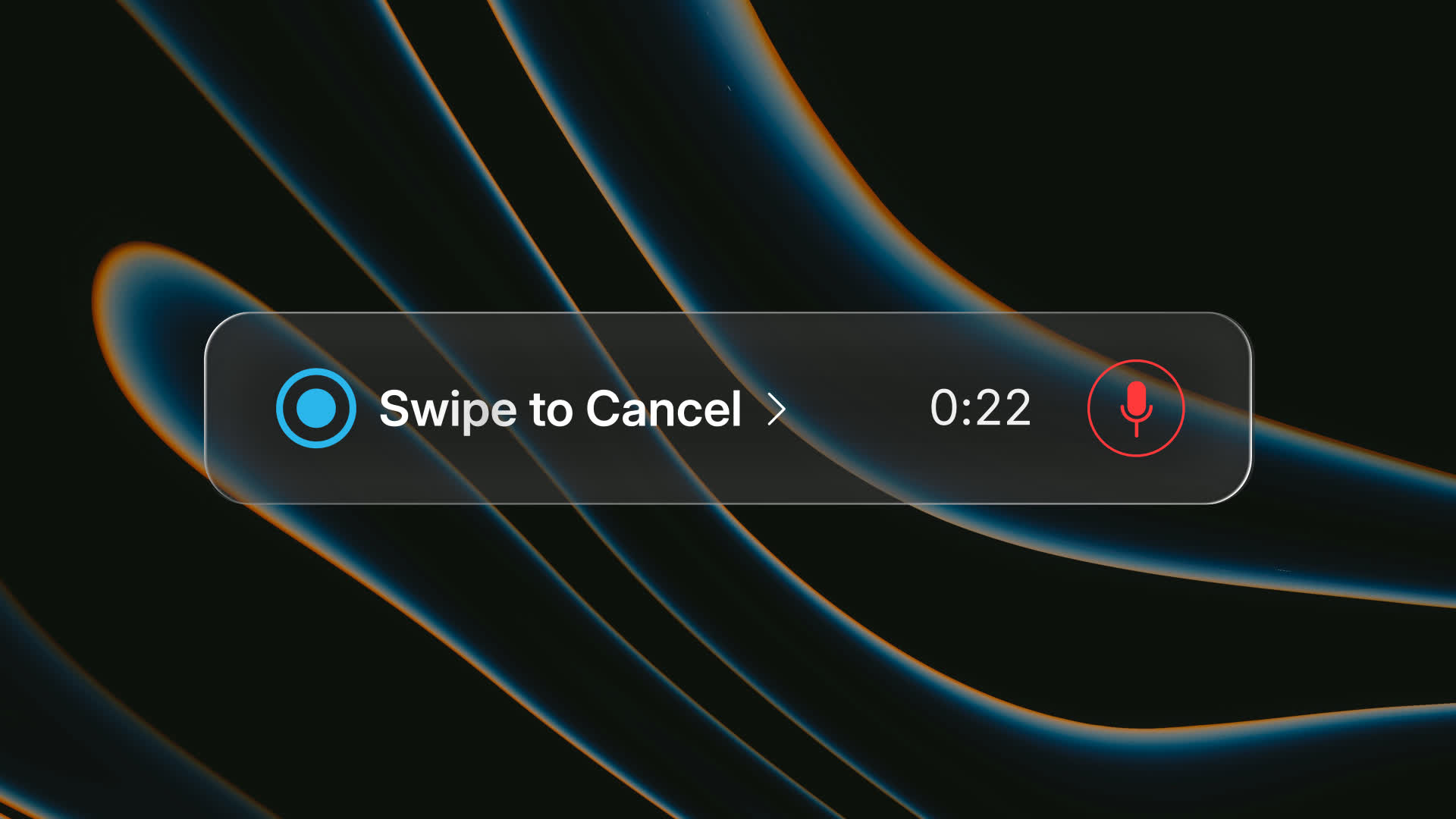 Liquid Glass Voice Recording UI Overlay