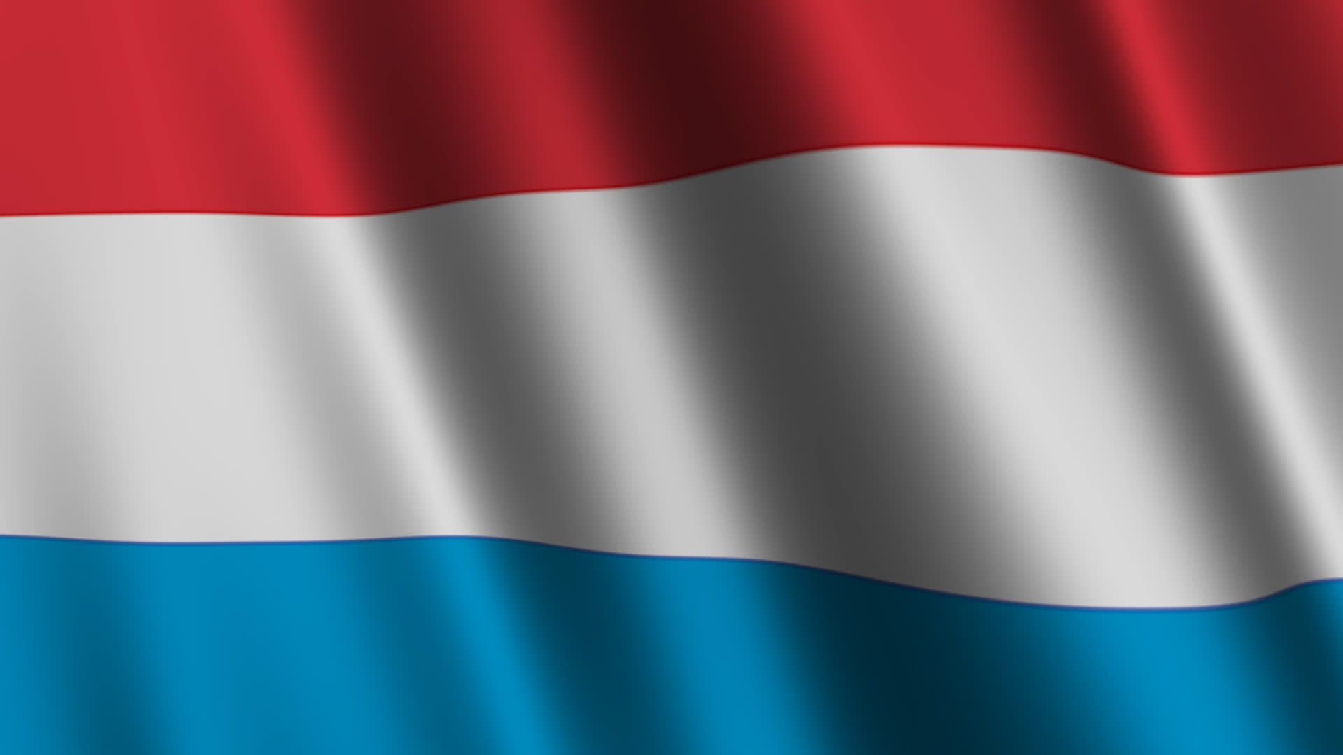 Luxembourg Tricolor Flag Waving