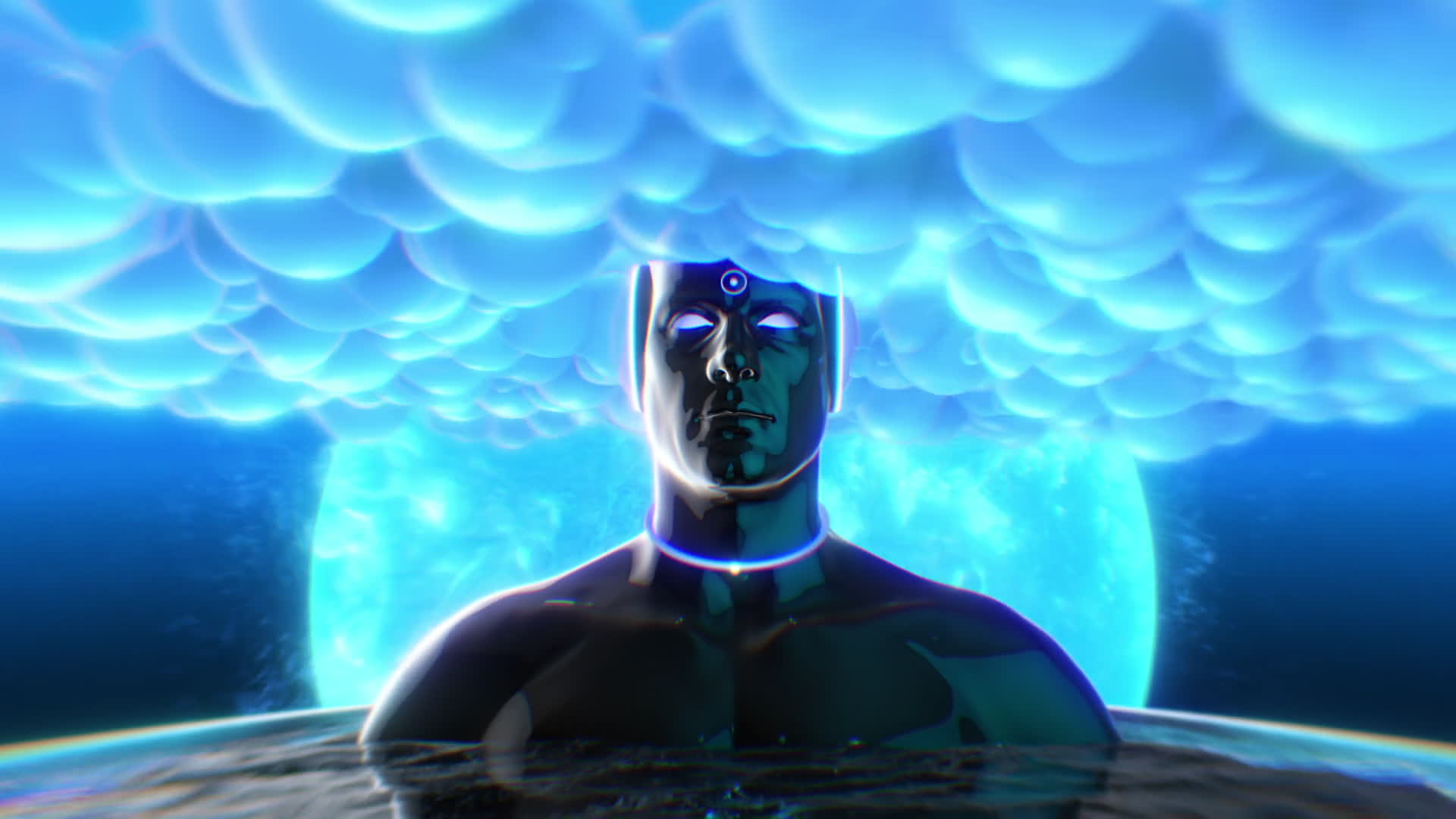 Male Head In The Clouds