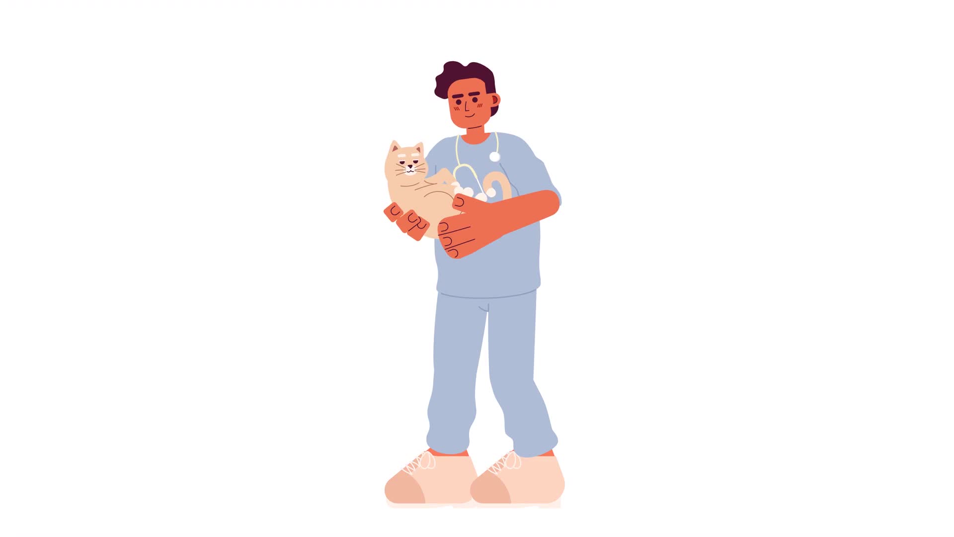 Male Veterinarian With Cat