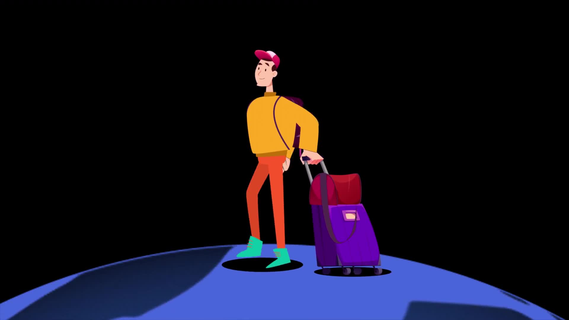 Man Carrying Luggage Going on Trip On Alpha