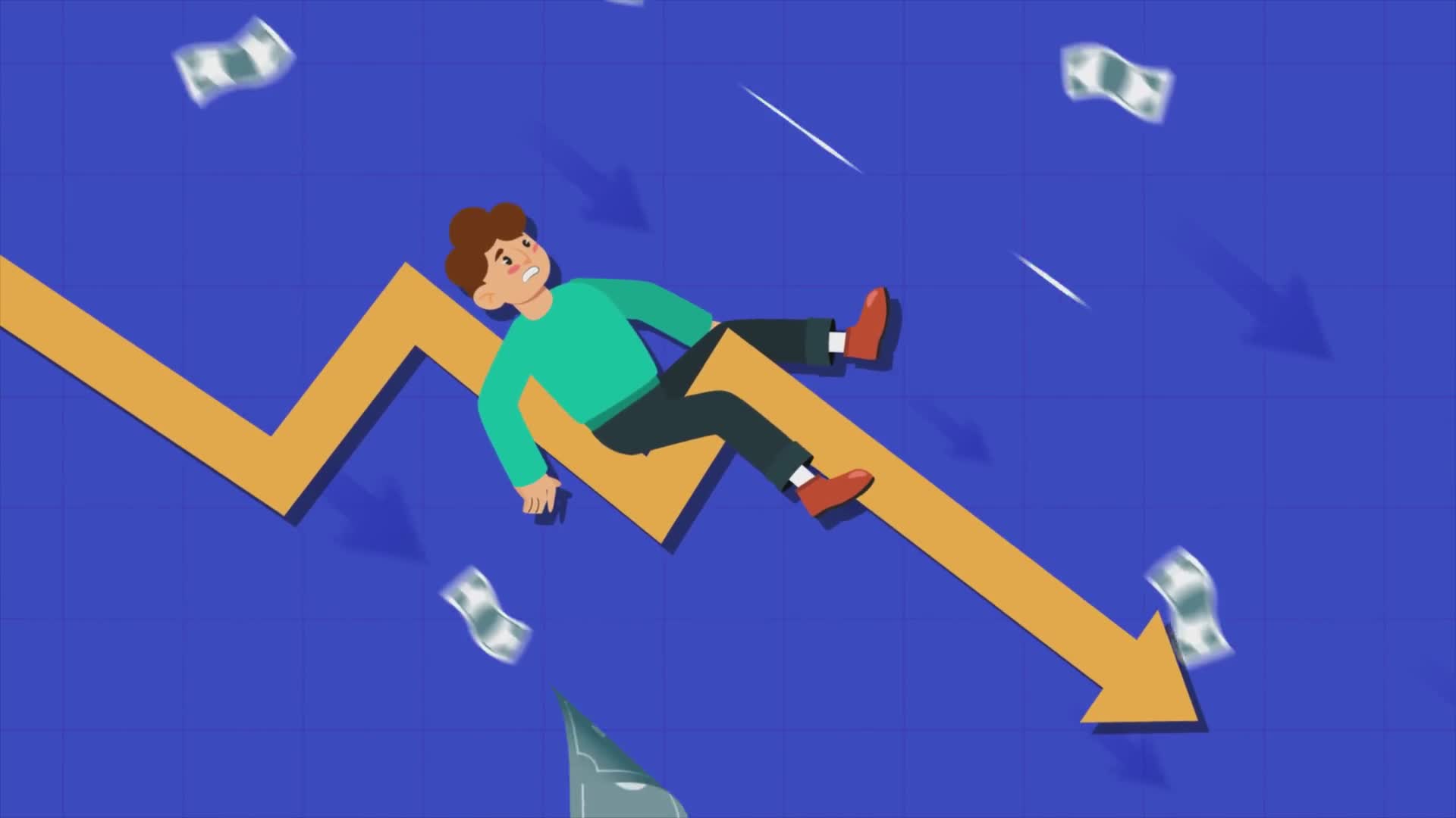 Man Falling And Losing Investment