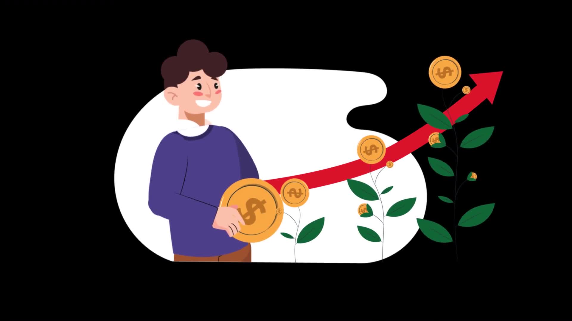 Man Increasing Investment And Economic Growth On Alpha