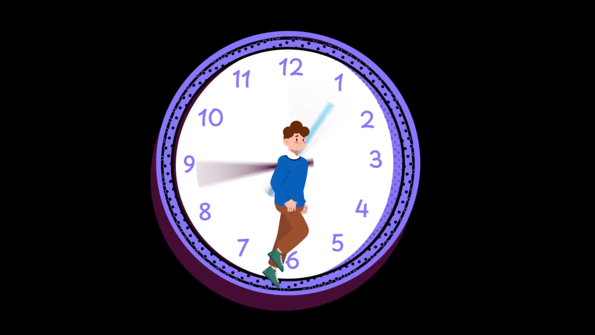 Man Running Inside A Giant Clock On Alpha